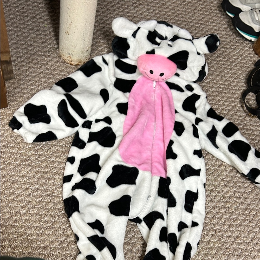 Cow Print Onesie with Pink Accents